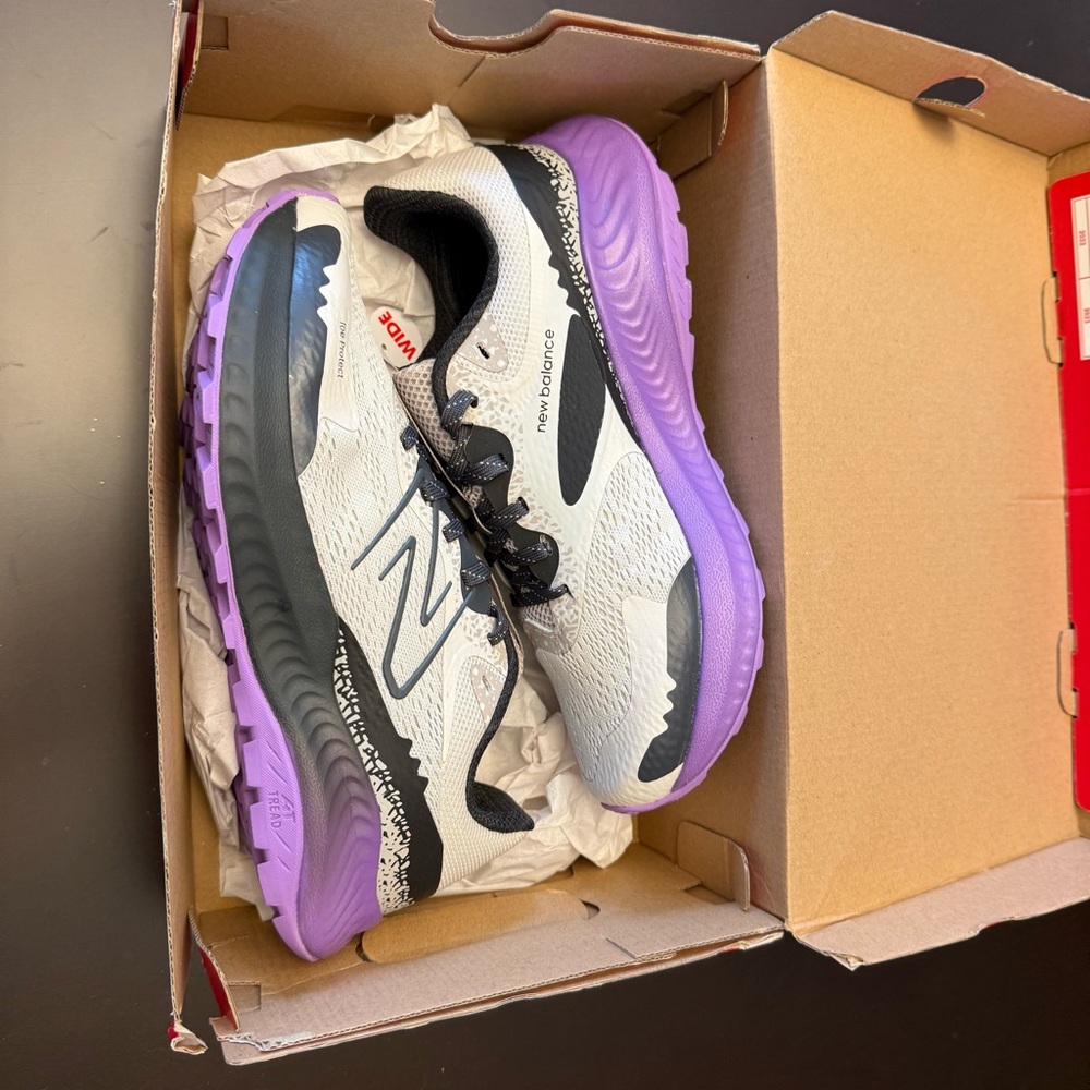 New Balance Women's Grey and Purple Running Shoes - Wide - Picture 2 of 8